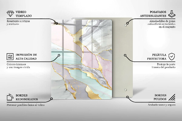 Zaščitna plošča za štedilnik Pastelni marmor