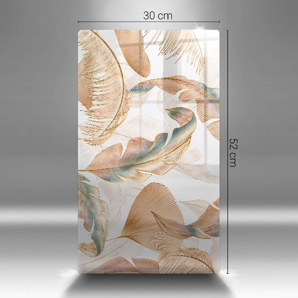 Zaščitna plošča za štedilnik Boho perje in listi