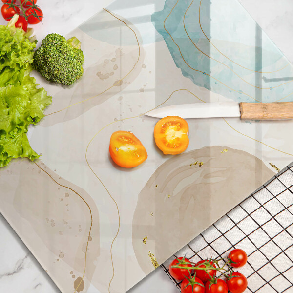 Zaščitna steklena plošča za štedilnik Boho lise in zlato