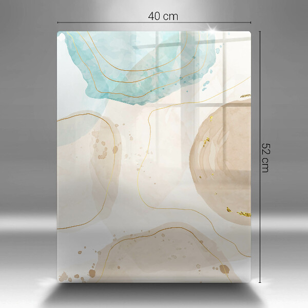 Zaščitna steklena plošča za štedilnik Boho lise in zlato