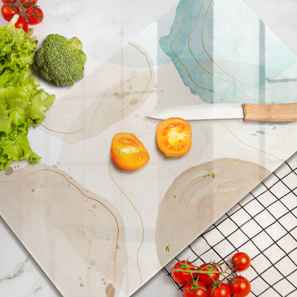 Zaščitna steklena plošča za štedilnik Boho lise in zlato