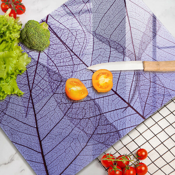 Zaščitna steklena plošča za štedilnik Listi z žilami