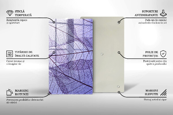 Zaščitna steklena plošča za štedilnik Listi z žilami