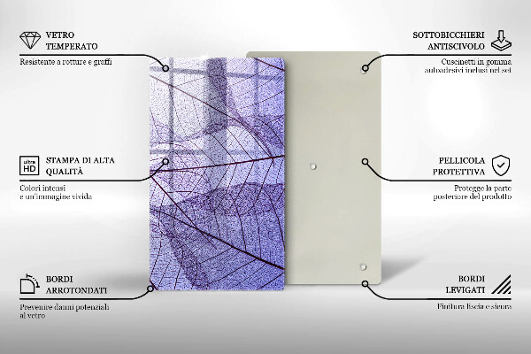 Zaščitna steklena plošča za štedilnik Listi z žilami