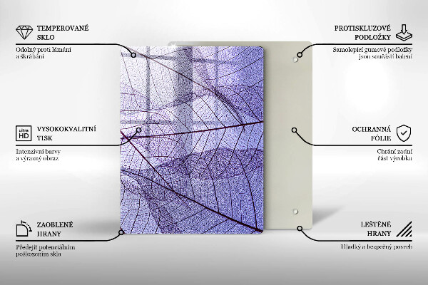 Zaščitna steklena plošča za štedilnik Listi z žilami