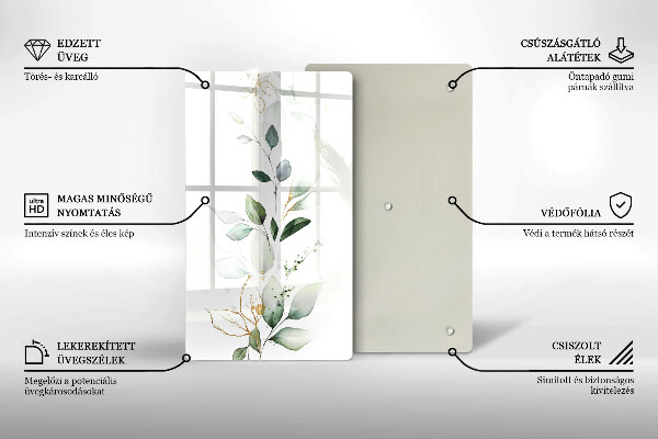 Zaščitna steklena plošča za štedilnik Akvarelni listi