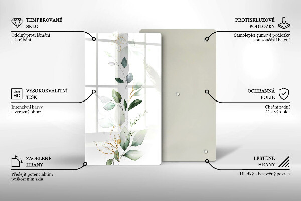 Zaščitna steklena plošča za štedilnik Akvarelni listi