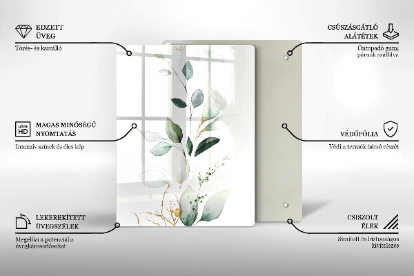 Zaščitna steklena plošča za štedilnik Akvarelni listi