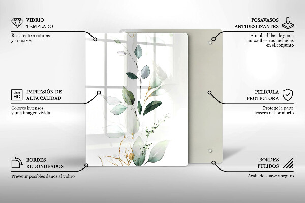 Zaščitna steklena plošča za štedilnik Akvarelni listi