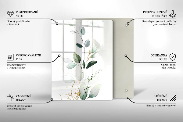 Zaščitna steklena plošča za štedilnik Akvarelni listi
