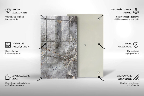 Zaščitna steklena plošča za štedilnik Kamnita tekstura