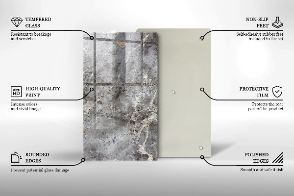 Zaščitna steklena plošča za štedilnik Kamnita tekstura