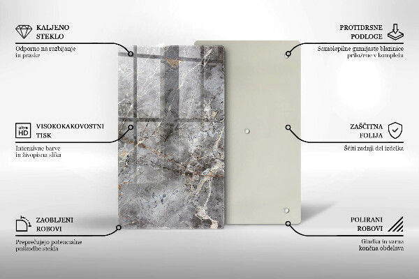 Zaščitna steklena plošča za štedilnik Kamnita tekstura