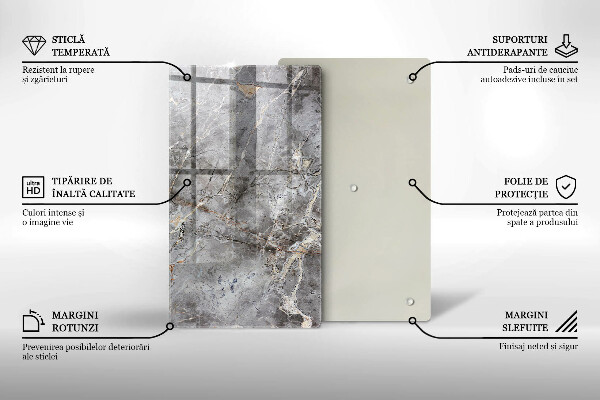 Zaščitna steklena plošča za štedilnik Kamnita tekstura