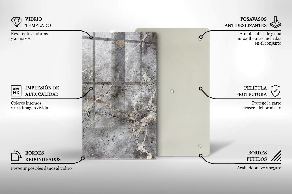 Zaščitna steklena plošča za štedilnik Kamnita tekstura