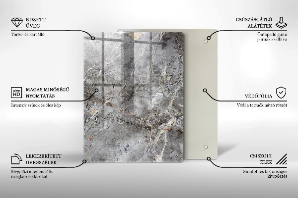 Zaščitna steklena plošča za štedilnik Kamnita tekstura