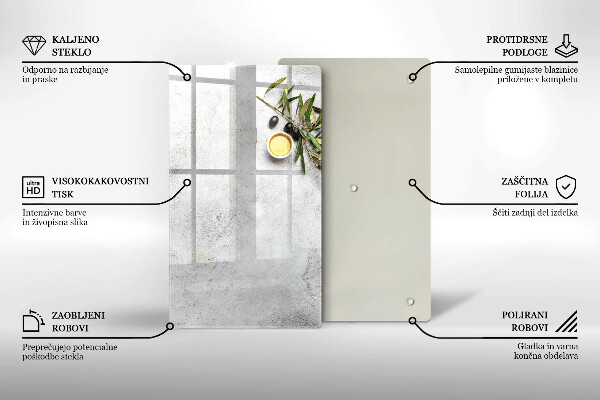 Zaščitna plošča za štedilnik Olive na betonu