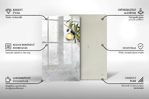 Zaščitna plošča za štedilnik Olive na betonu