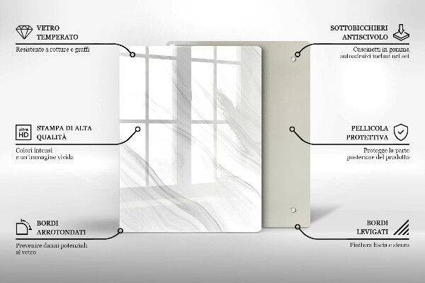 Zaščitna plošča za štedilnik Nežen marmor