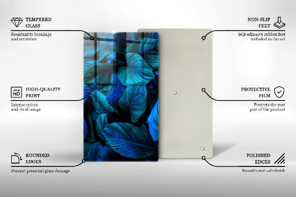 Zaščitna plošča za štedilnik Listi vegetacije v džungli