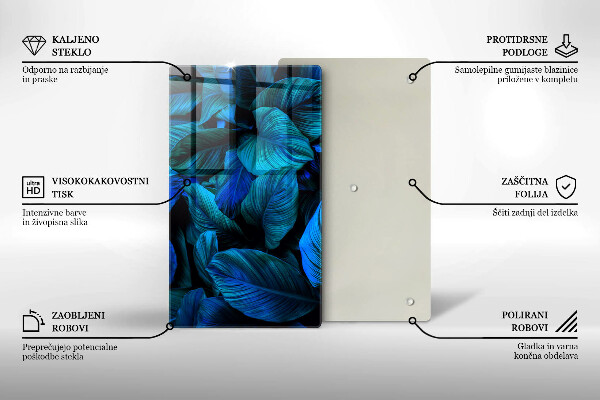 Zaščitna plošča za štedilnik Listi vegetacije v džungli