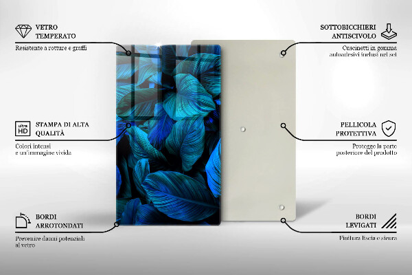 Zaščitna plošča za štedilnik Listi vegetacije v džungli