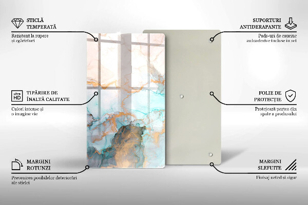 Zaščitna plošča za štedilnik Marmorna abstrakcija