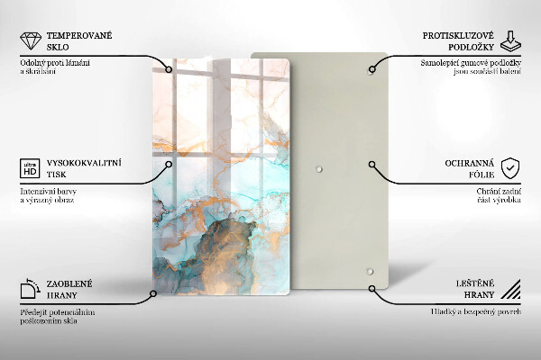 Zaščitna plošča za štedilnik Marmorna abstrakcija