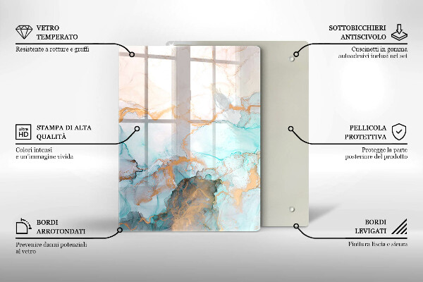 Zaščitna plošča za štedilnik Marmorna abstrakcija