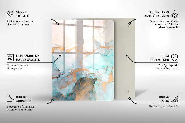 Zaščitna plošča za štedilnik Marmorna abstrakcija