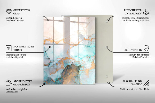 Zaščitna plošča za štedilnik Marmorna abstrakcija
