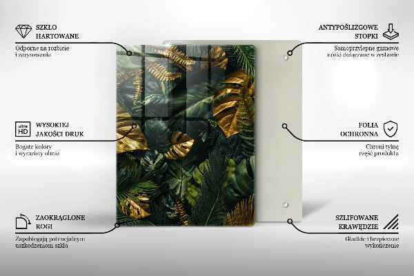 Zaščitna plošča za štedilnik Zlati listi monstere