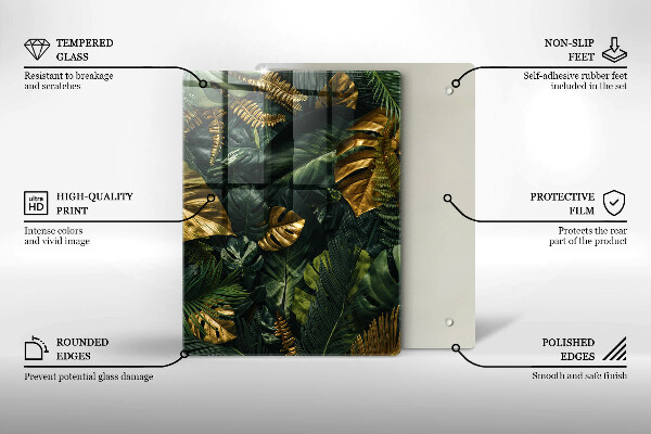 Zaščitna plošča za štedilnik Zlati listi monstere