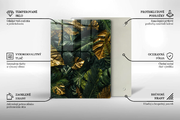 Zaščitna plošča za štedilnik Zlati listi monstere
