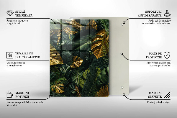 Zaščitna plošča za štedilnik Zlati listi monstere