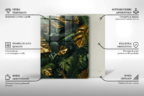 Zaščitna plošča za štedilnik Zlati listi monstere