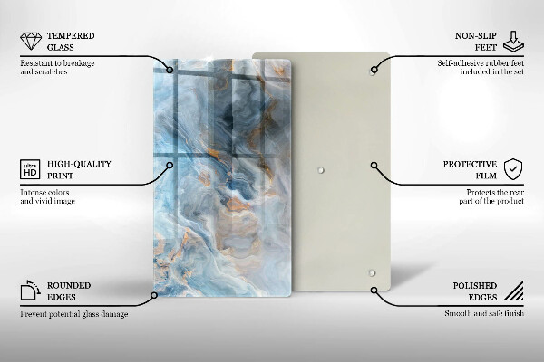 Zaščitna plošča za štedilnik Tekstura marmorja