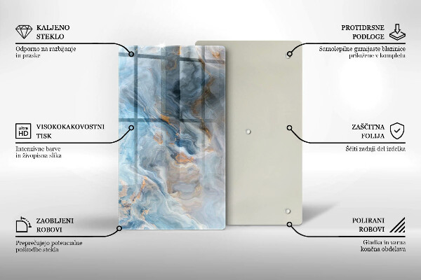 Zaščitna plošča za štedilnik Tekstura marmorja