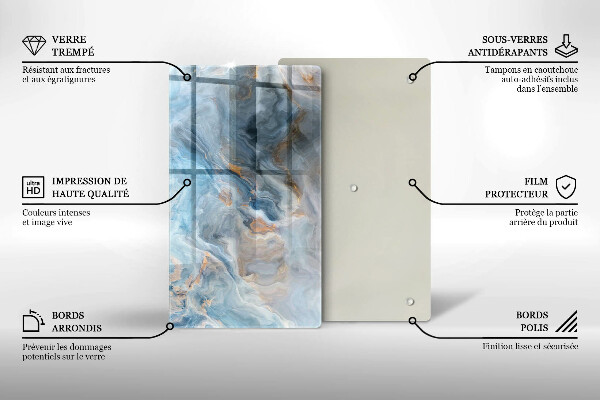 Zaščitna plošča za štedilnik Tekstura marmorja