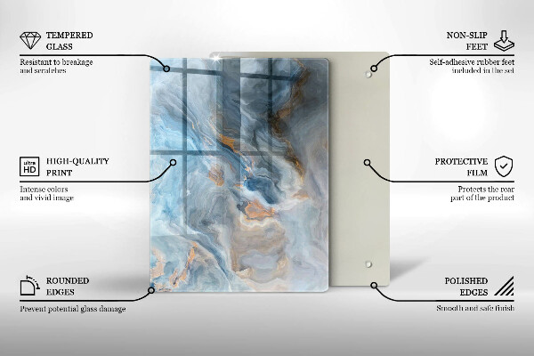 Zaščitna plošča za štedilnik Tekstura marmorja