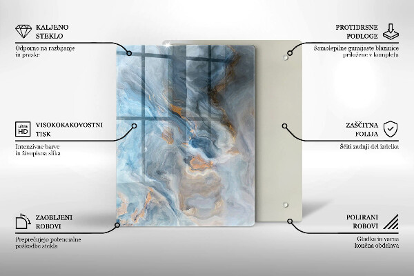 Zaščitna plošča za štedilnik Tekstura marmorja