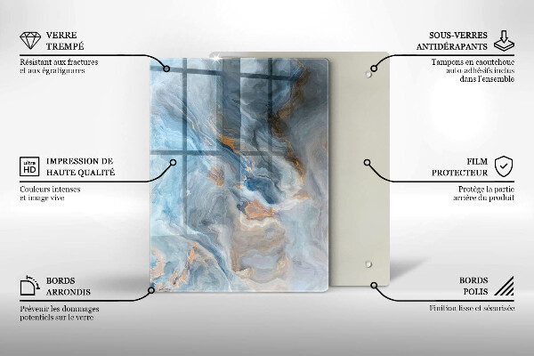 Zaščitna plošča za štedilnik Tekstura marmorja
