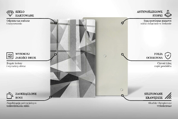 Zaščitna steklena plošča za štedilnik Konkretna ostra abstrakcija