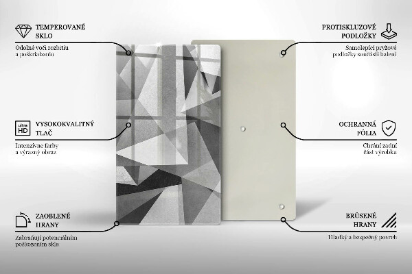 Zaščitna steklena plošča za štedilnik Konkretna ostra abstrakcija