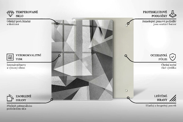 Zaščitna steklena plošča za štedilnik Konkretna ostra abstrakcija