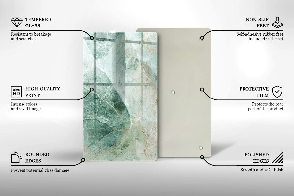 Zaščitna steklena plošča za štedilnik Kamnita struktura