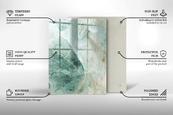 Zaščitna steklena plošča za štedilnik Kamnita struktura