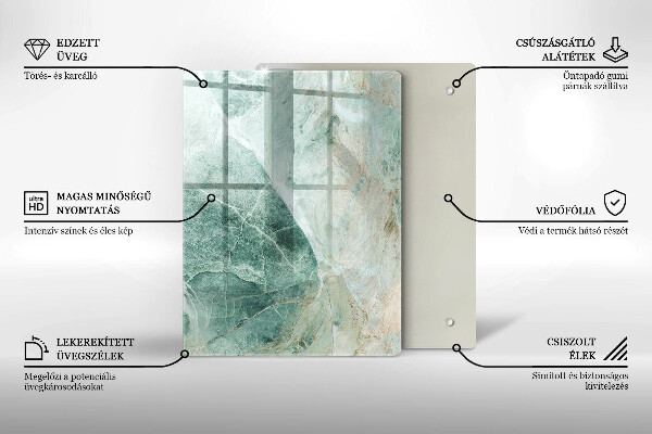 Zaščitna steklena plošča za štedilnik Kamnita struktura