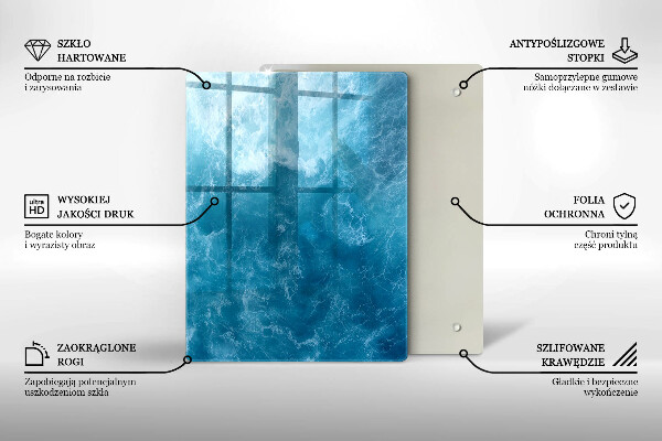 Zaščitna steklena plošča za štedilnik Modra voda