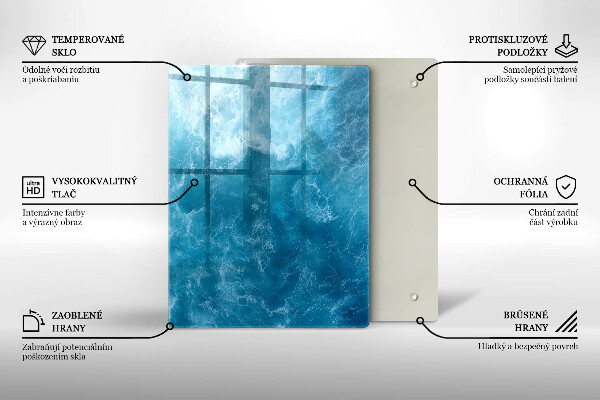 Zaščitna steklena plošča za štedilnik Modra voda
